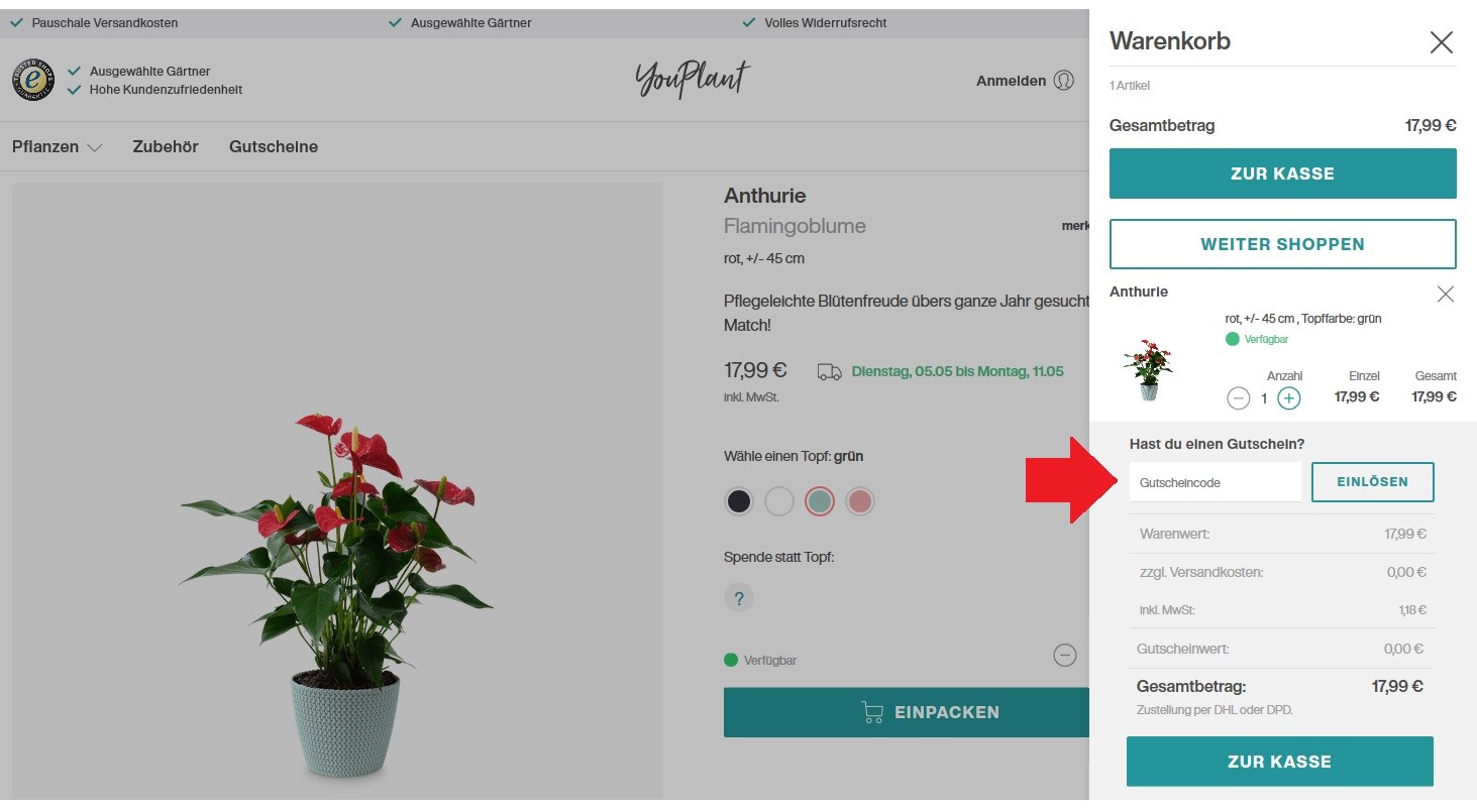 YouPlant Gutschein