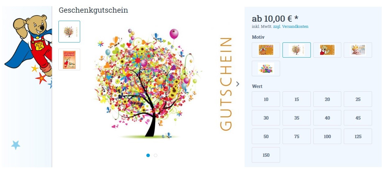 Teddy Toys Geschenkgutschein
