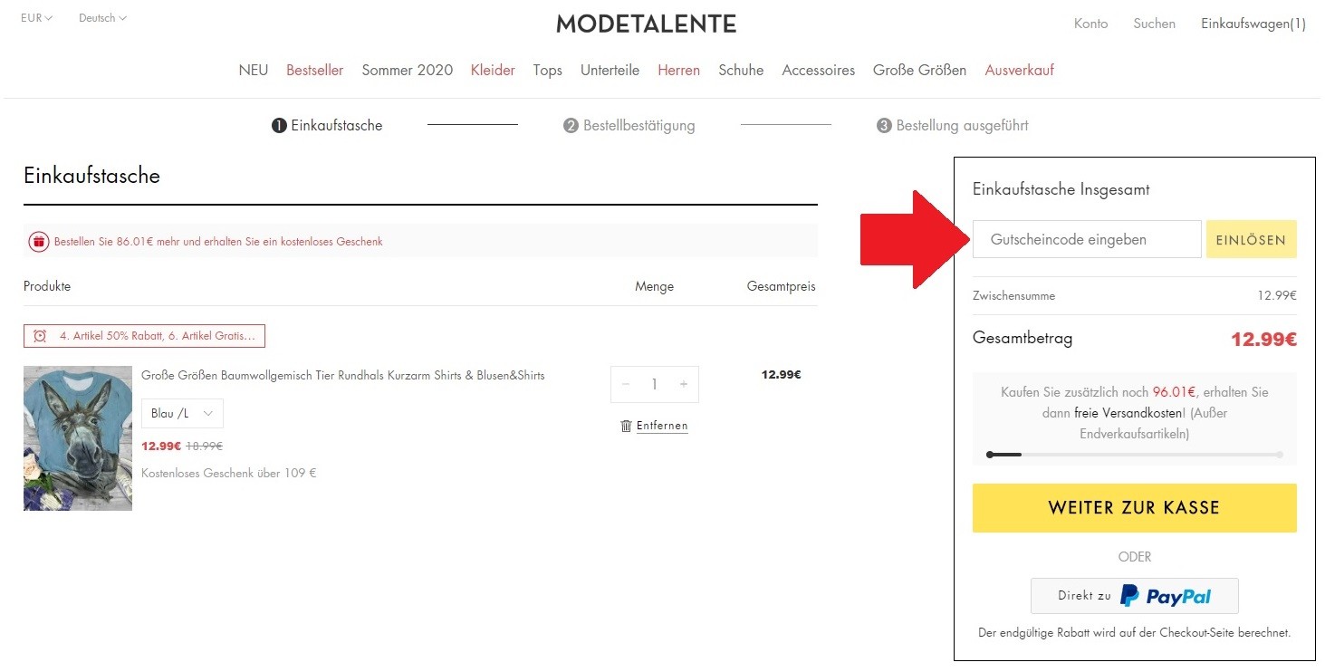 Modetalente Gutschein
