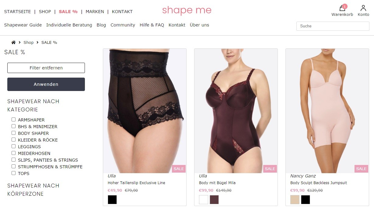 shape me Rabatte