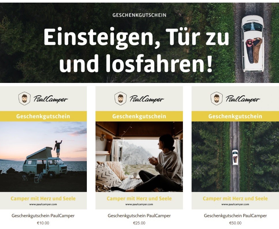 PaulCamper Geschenkgutschein
