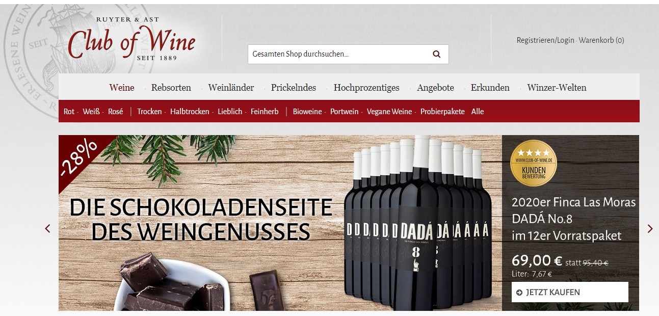 Club of Wine Startseite