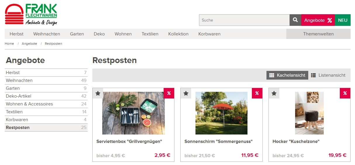 Frank Flechtwaren Sale
