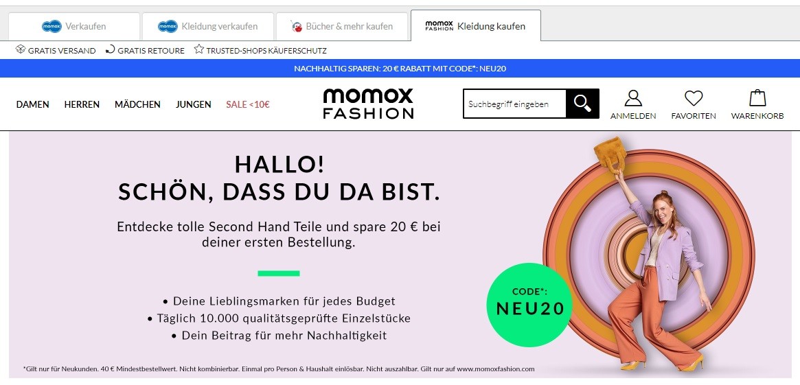 momox fashion Startseite