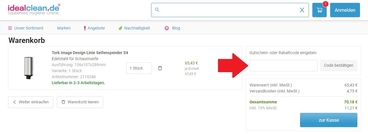 idealclean Gutschein