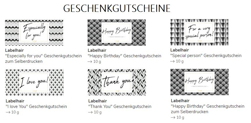Labelhair Geschenkgutschein