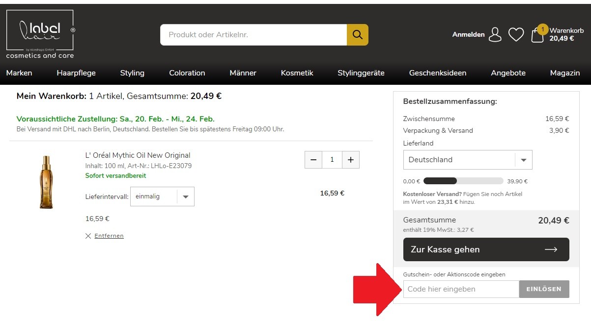 Labelhair Gutschein