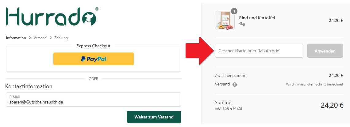 Hurrado Gutschein