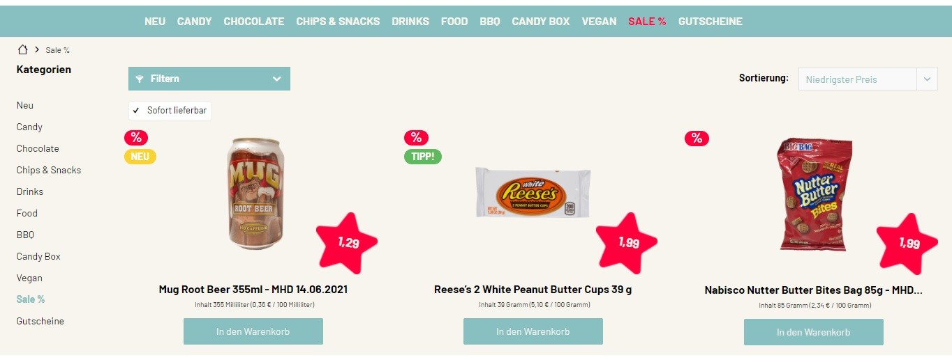 US Candy Rabatt