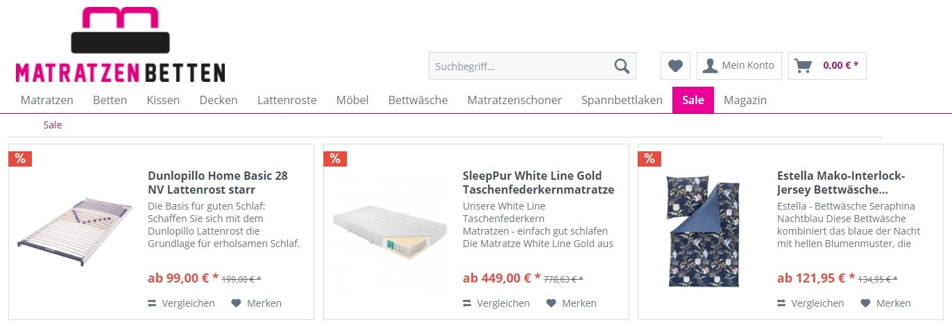 Matratzen-Betten Sale