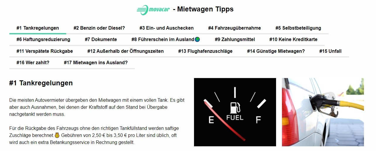movacar Tipps