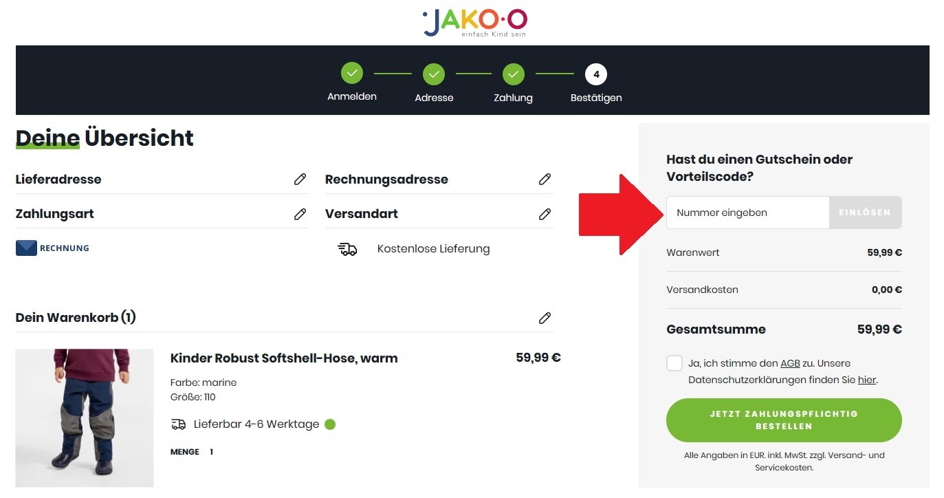 JAKO-O Gutschein